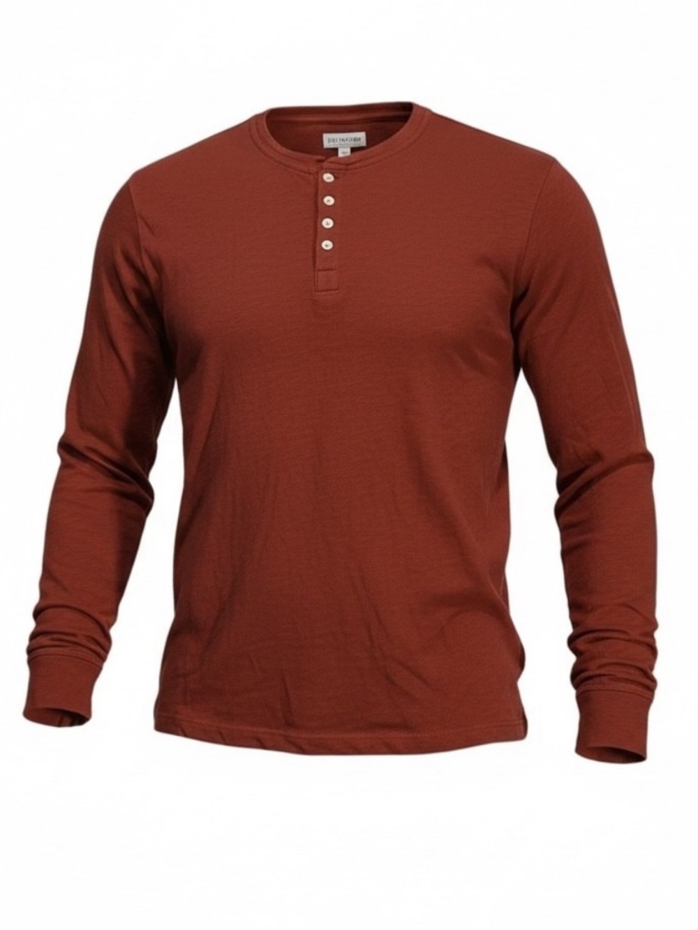 Tecovas Cotton Rusty Red Mens Henley Size Medium